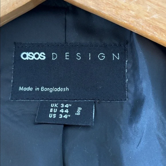 ASOS DESIGN skinny Men’s dark green herringbone Blazer Size 34